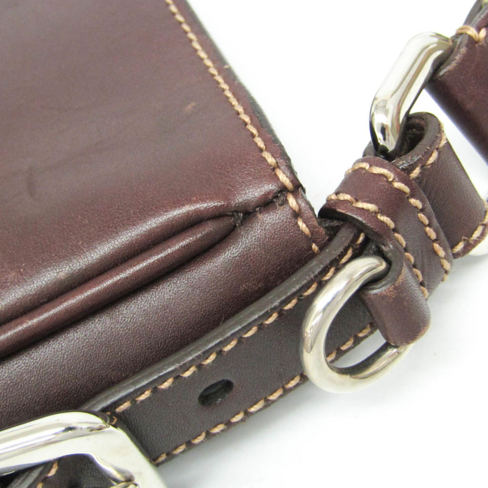 PRADA Brown Leather Shoulder Bag - Picture 8 of 12